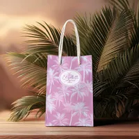 Hawaiian Palm Tree Silhouette Pattern Plum ID1093 Medium Gift Bag