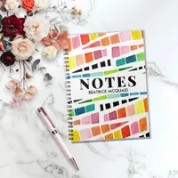 Personalized Colorful Abstract Watercolor Pattern Notebook