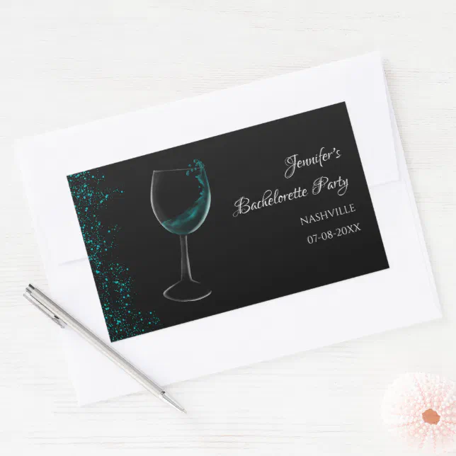 Girls weekend blue Mocktail bachelorette party Rectangular Sticker