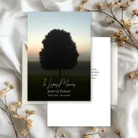 Natural Tree at Sunrise Funeral Memorial Sympathy Thank You Card