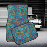 Abstract colorful star pattern  car floor mat