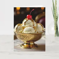 Happy Golden Birthday | Ice Cream Sundae Card