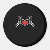 Kids Skeleton Hand Heart Valentines Day Cool Class Magnet