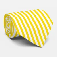 Yellow and White Deckchair Stripe Patterned Neck Tie