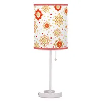 Retro Mid-Century Modern Red and Gold Pattern Table Lamp