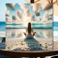 Beautiful Serene Mediation on the Beach  Metal Print