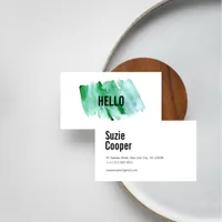 Professional Modern Green Watercolor Business Card