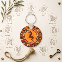 Majestic Brown Dragon Zodiac Lunar Festival  Keychain