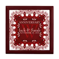 Red+White Lace Wedding Anniversary Gift Box