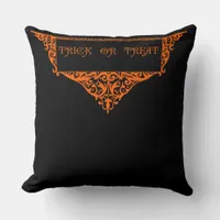 Halloween Pumpkin Orange Trick or Treat  Throw Pillow