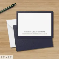 Navy Blue and Gold Business Note Card