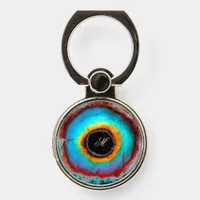 Ethereal Cosmic Eye Monogram Vibrant Abstract Art Phone Ring Stand