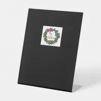 Tis The Season Christmas Wreath Pedestal Sign