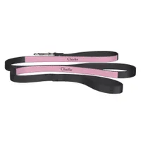 Custom Personalized Name Photo Art Light Pink Pet Leash