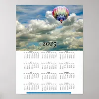 Calendar 2025 - Hot Air Balloon in Clouds Poster