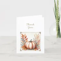 Fall Boho Watercolor Pumpkin Thanksgiving Thank You Card