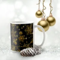 Prettiest Snowflakes Pattern Black/Gold ID846  Coffee Mug