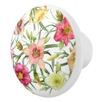 Daylilies All Over Ceramic Knob