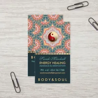 Teal Gold Energy Healing Holistic Business Card