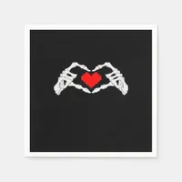 Skeleton Heart And Hands Meme Napkins