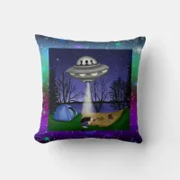 UFO Extraterrestrial Abduction Alien Throw Pillow