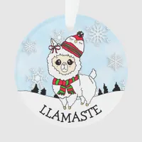 Llamaste La La La LLama two sided Christmas Ornament