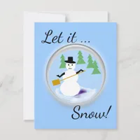 Greeting Card - Snowman Let it Snow