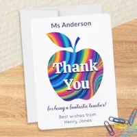 Teacher Thank You Colorful Apple Personalized Holiday Card