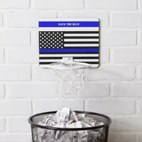 [Thin Blue Line] Back the Blue Law Enforcement SVG Mini Basketball Hoop