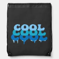 Cool Funny Blue Typographic Drawstring Bag