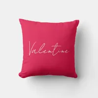 Vibrant Red Elegant Custom Message Valentine's Day Throw Pillow