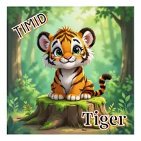 Timid Tiger | Cute Cartoon Kid's Nursery Art