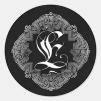 Elegant Goth Initial E Sticker