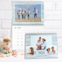 Rustic Beach Wood Family Photos 2024 Calendar