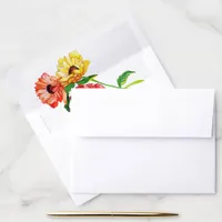 Watercolor Gerbera Flowers Red and Yellow Envelope Liner