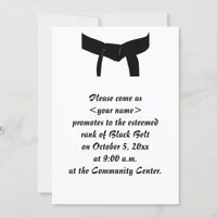 Martial Arts Bold Black Belt Promotion Test Invite