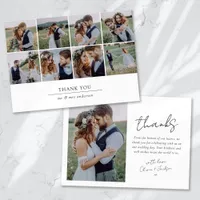 Modern Multi Photo Collage Wedding Thank You Card