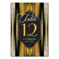 Art Deco Royal Gold Wedding Table Number Cards