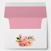 Pastel Pink Spring Wedding Floral Envelope