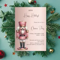 Nutcracker rose gold Christmas Party Invitation