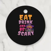 Halloween Pumpkin Eat Drink Be Scary Favor Tags
