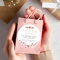 Mauve Watercolor Floral Thank You Sticker – Dusty 
