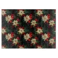 Beautiful Red and White Poinsettias Cutting Board