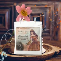 Elegant Vintage Copper Rose Quinceañera Favor Bag