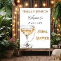 Pearls and Prosecco Bridal Shower welcome Poster