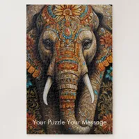 Mystic Boho Elephant Mandala Jigsaw Puzzle
