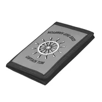 Trifold Wallet - Ship Wheel with text