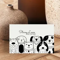 Cute Cartoon Dogs Pet Sitter | Dog Walker Business Card