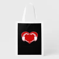 Heart Skeleton Hands Gothic Valentine Red Classic  Grocery Bag
