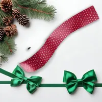 Red Polka Dot Holiday Classic Festive Accent Satin Ribbon